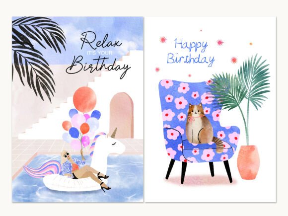 Download Relax &amp; Celebrate Birthday Cards Set - Relax Collection