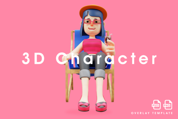 Download 3D Lady Relaxing with a Glass of Wine - Relax Collection