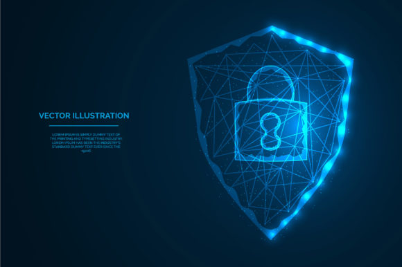 Download Lock with Shield Polygonal Illustration - Polygon Collection