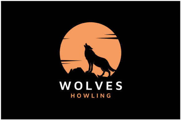 Download Beauty Howling Wolf and Golden Moon Logo - Beauty Collection