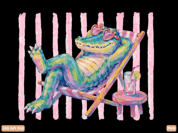 Download Relaxing Beach Crocodile PNG - Relax Collection