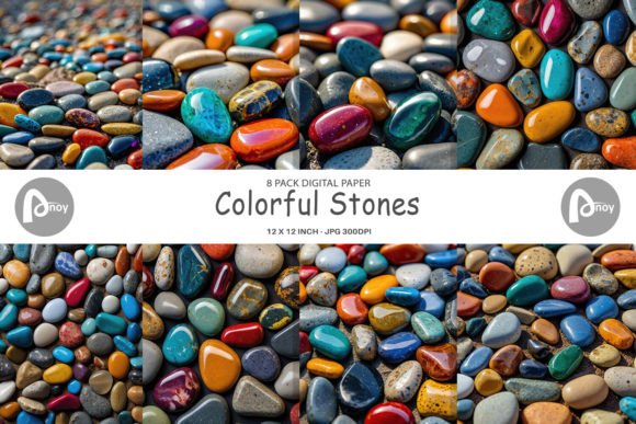 Download Digital Paper Colorful Stones - Digital Collection