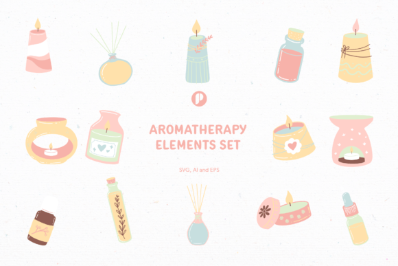 Download Aromatherapy Element Illustration Set - Element Collection