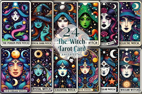 Download Witch Tarot Cards Sublimation Clipart - Premium Resources