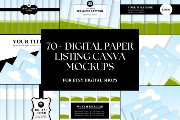 Download Etsy Digital Paper Mockup Canva Template - Digital Collection