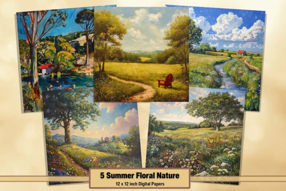 Download Summer Nature Scene Digital Paper Pack 6 - Digital Collection