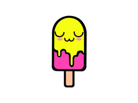 Download Kawai Ice Cream Yellow with Relax Face - Premium Bundle