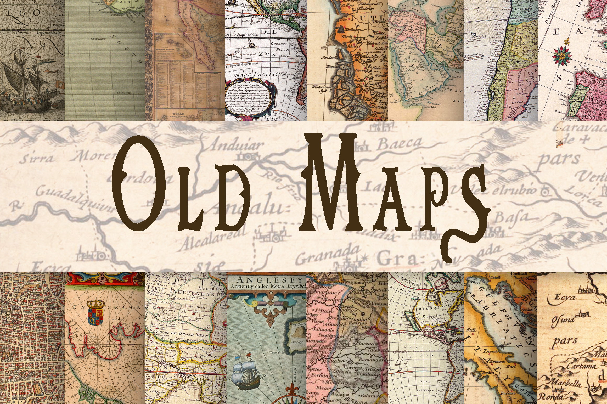 Download Old Maps Digital Paper - Digital Collection