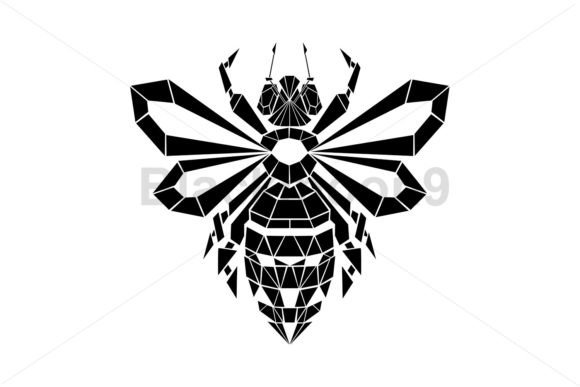Download Silhouette Polygonal Bee - Polygon Collection