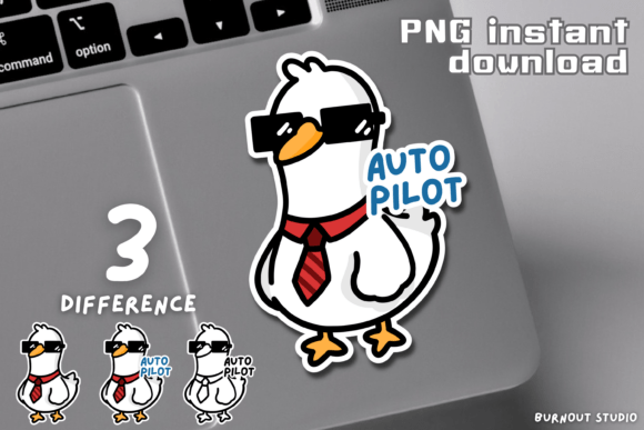 Download “AUTO PILOT” Goose Sticker PNG - Sticker Collection